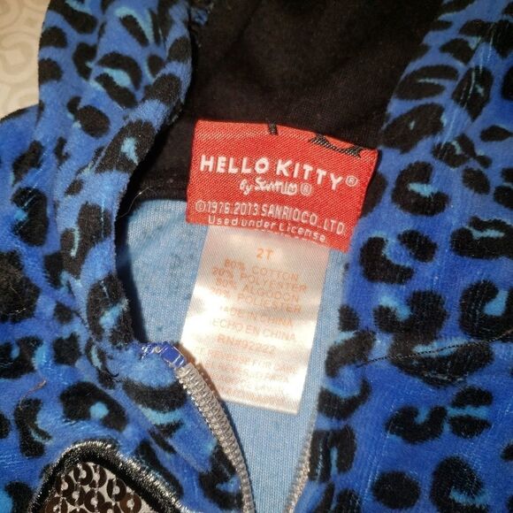 HELLO KITTY VELOUR SEQUIN LEOPARD PRINT JACKET 2T - Picture 4 of 7